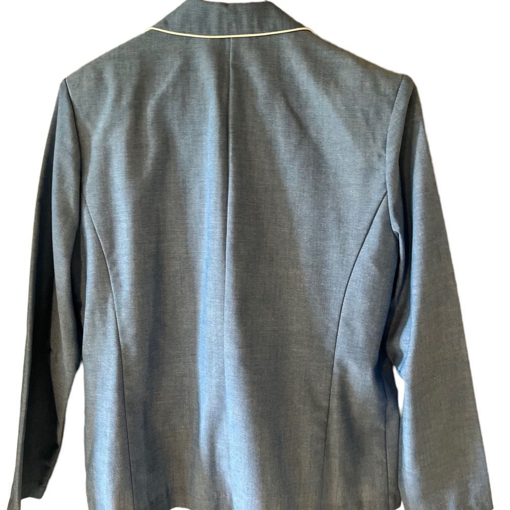 Russ Sz 18 Jacket and Pants Lite cotton lt blue with white piping edges vintage - Picture 3 of 8